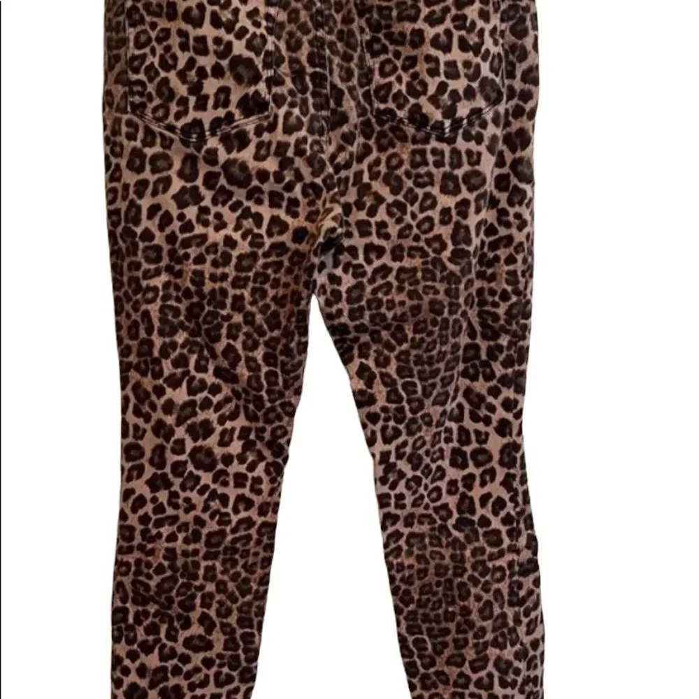 Good American Leopard Print Jeans Brown Size 28 High Rise Good Waist